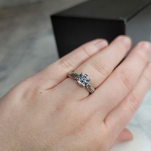 Silver Ring Faux Diamond Round Cut